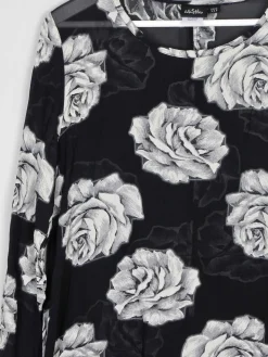 Black Vintage Whistles Dress With Flowers M