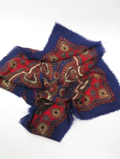 Blue & Red Vintage Wool Scarf