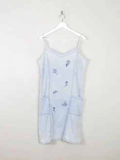 Blue Denim Vintage Embroidered Dress L/XL