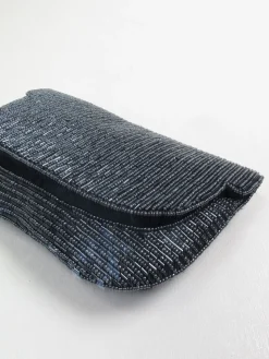 Blue Navy Beaded Vintage Style Clutch Blag