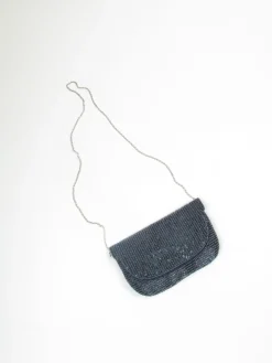 Blue Navy Beaded Vintage Style Clutch Blag