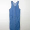 Blue Vintage Denim Dungaree Style Dress S/M
