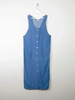 Blue Vintage Denim Dungaree Style Dress S/M