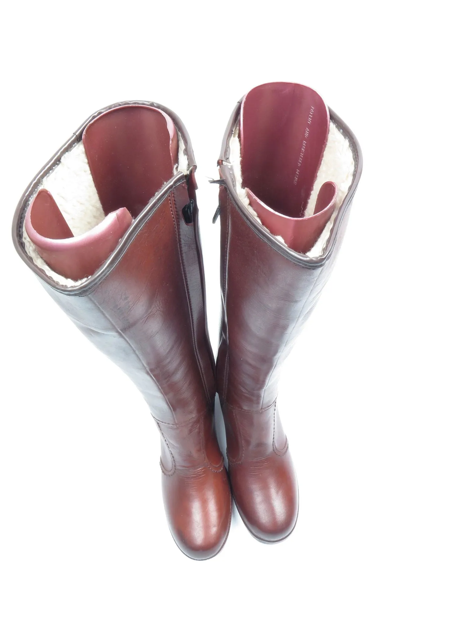 Brown PVC Furry Vintage Boots 3/36