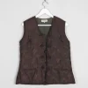 Brown Vintage Chinese Quilted Waistcoat XS 6/8