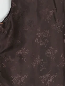 Brown Vintage Chinese Quilted Waistcoat XS 6/8