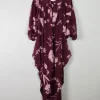 Burgundy & Pink Vintage Dress Kayser Oversized S-L