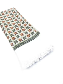 Classic Vintage Green Printed Cravat Style Scarf