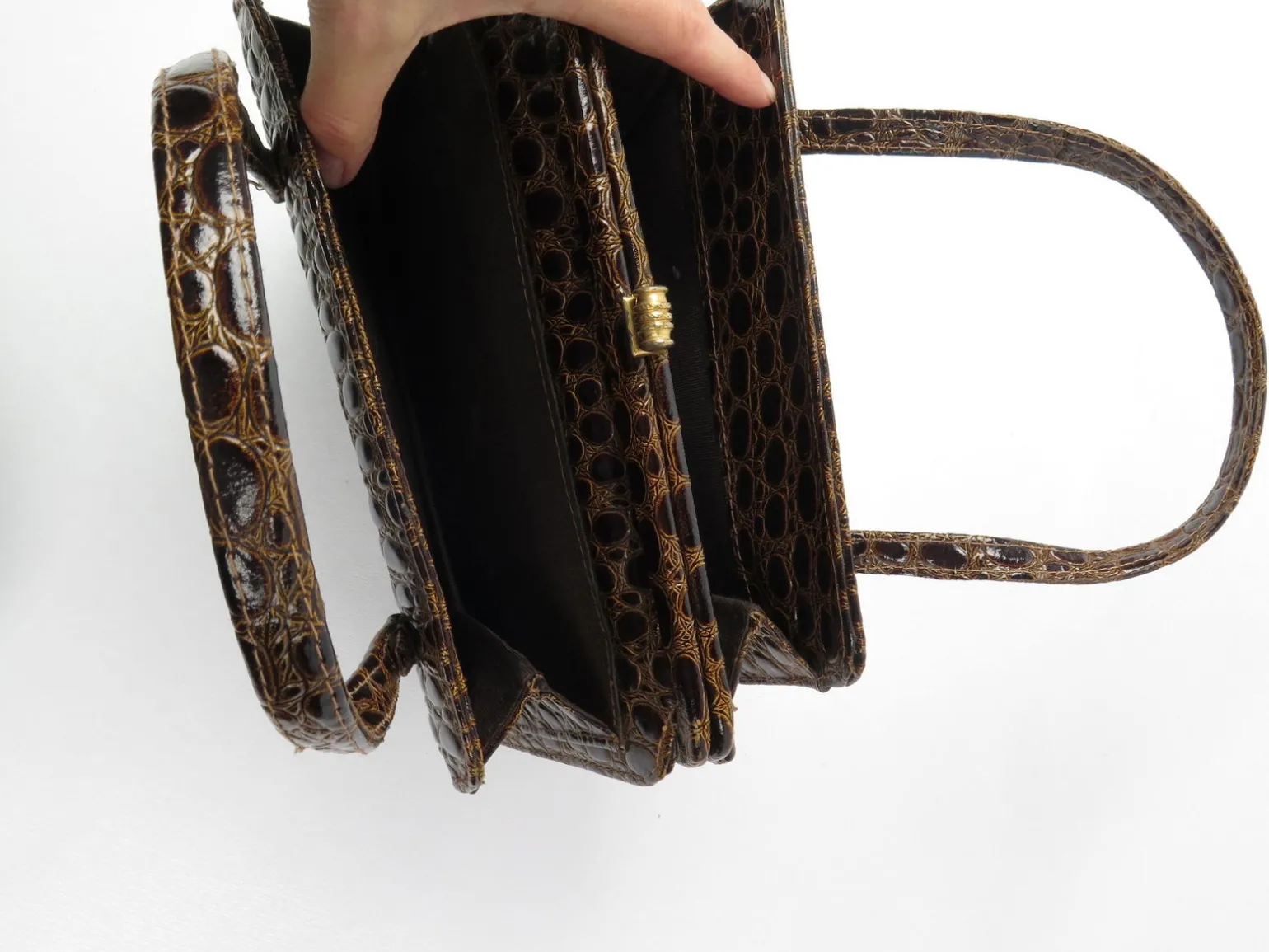 Classic Vintage Mock Crock Bag 1950s