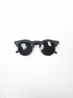 Clubmaster Style Sunglasses With Round Lenses Black/Brown