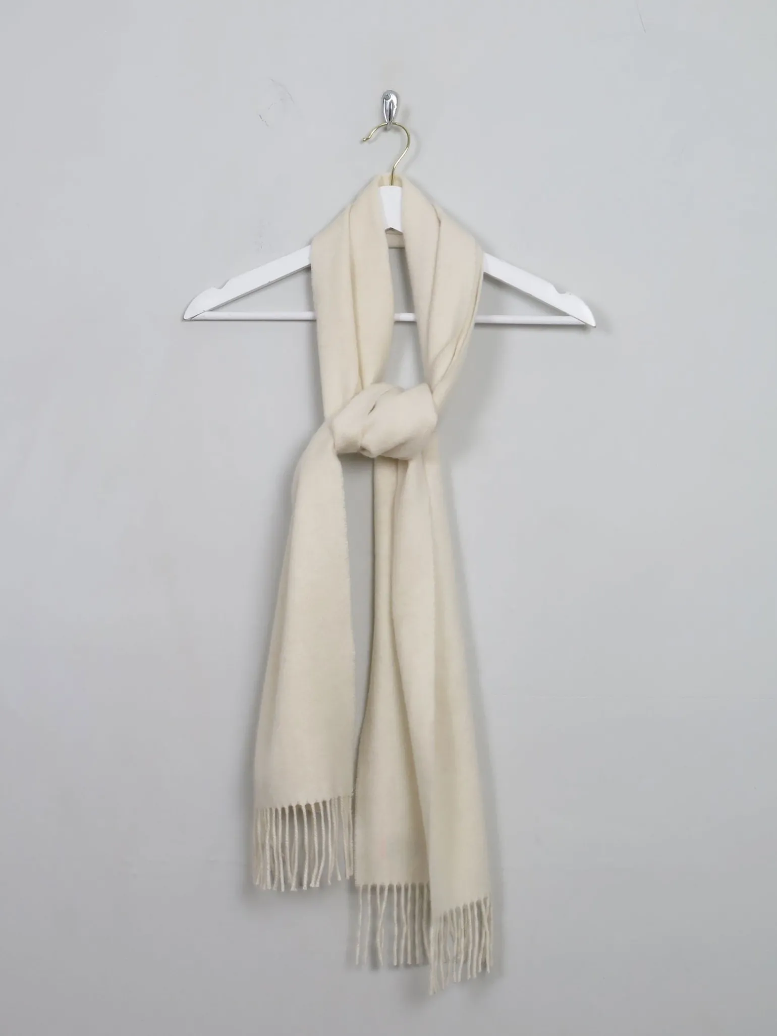 Cream Cashmere Mix Scarf