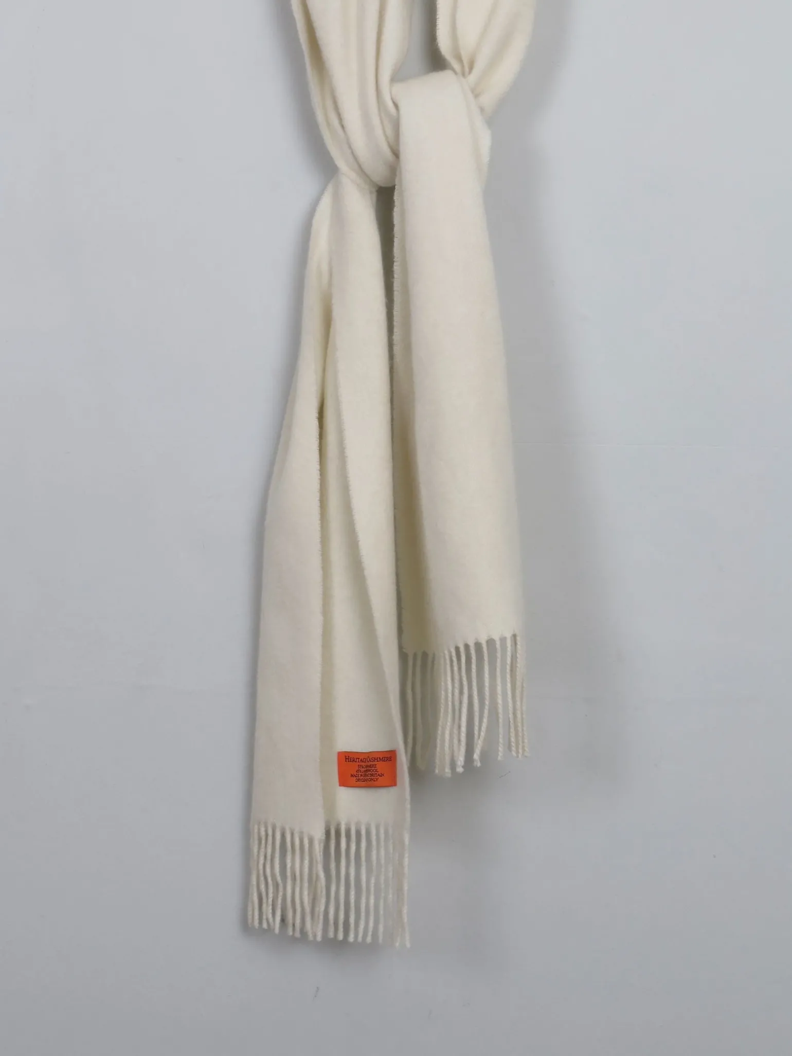 Cream Cashmere Mix Scarf