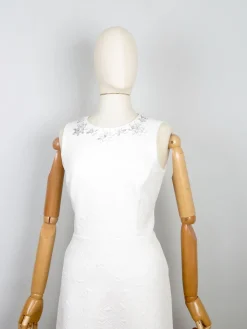 Cream Retro Vintage Style 1960s Short Wedding Dress 12