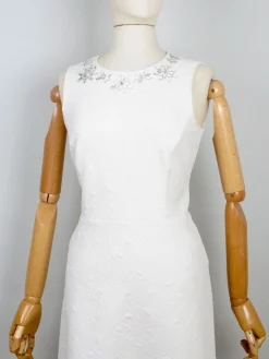 Cream Retro Vintage Style 1960s Short Wedding Dress 12