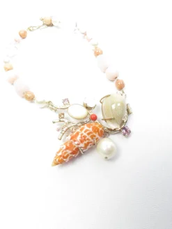 Designer Phillipe Ferrandis Shell & Semi Precious Stones Necklace