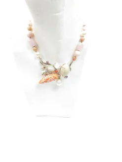 Designer Phillipe Ferrandis Shell & Semi Precious Stones Necklace