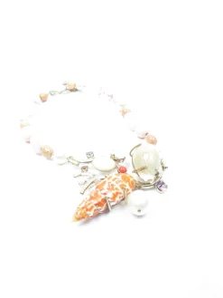 Designer Phillipe Ferrandis Shell & Semi Precious Stones Necklace