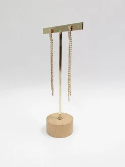 Diamanté & Gold Long Earrings New