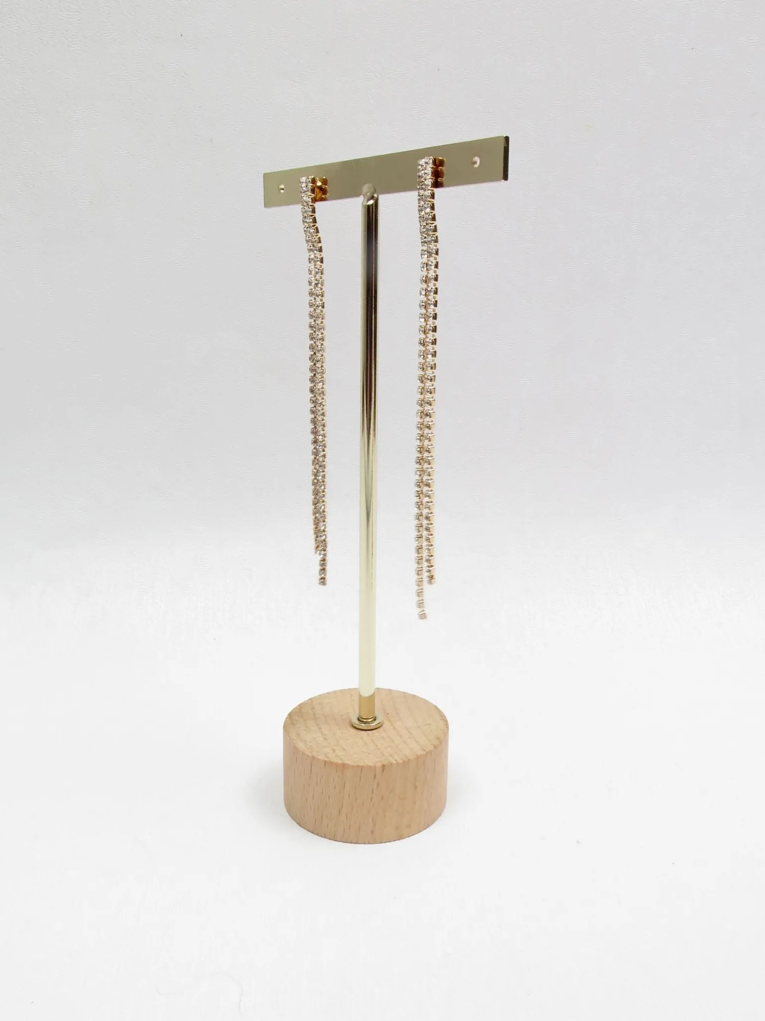 Diamanté & Gold Long Earrings New