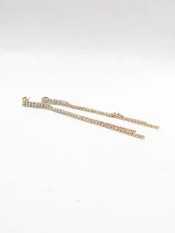 Diamanté & Gold Long Earrings New