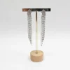 Diamanté & Silver Metal Long Earrings