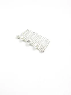 Diamanté /Pearl & Silver Hair Comb