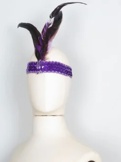 Flapper 1920s Style Feather & Sequin Headpiece Headband