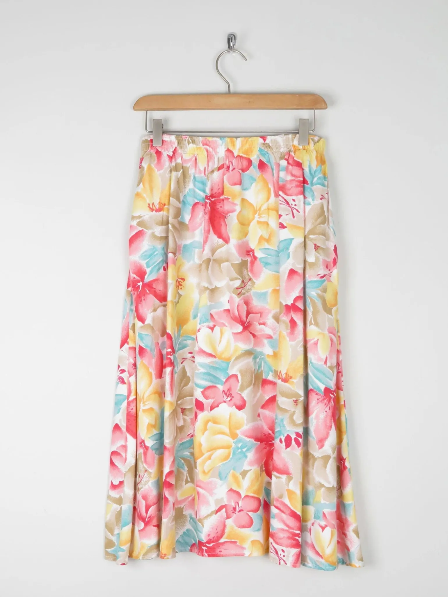 Floral Vintage Skirt With Elasticated Waist S