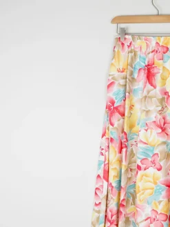 Floral Vintage Skirt With Elasticated Waist S