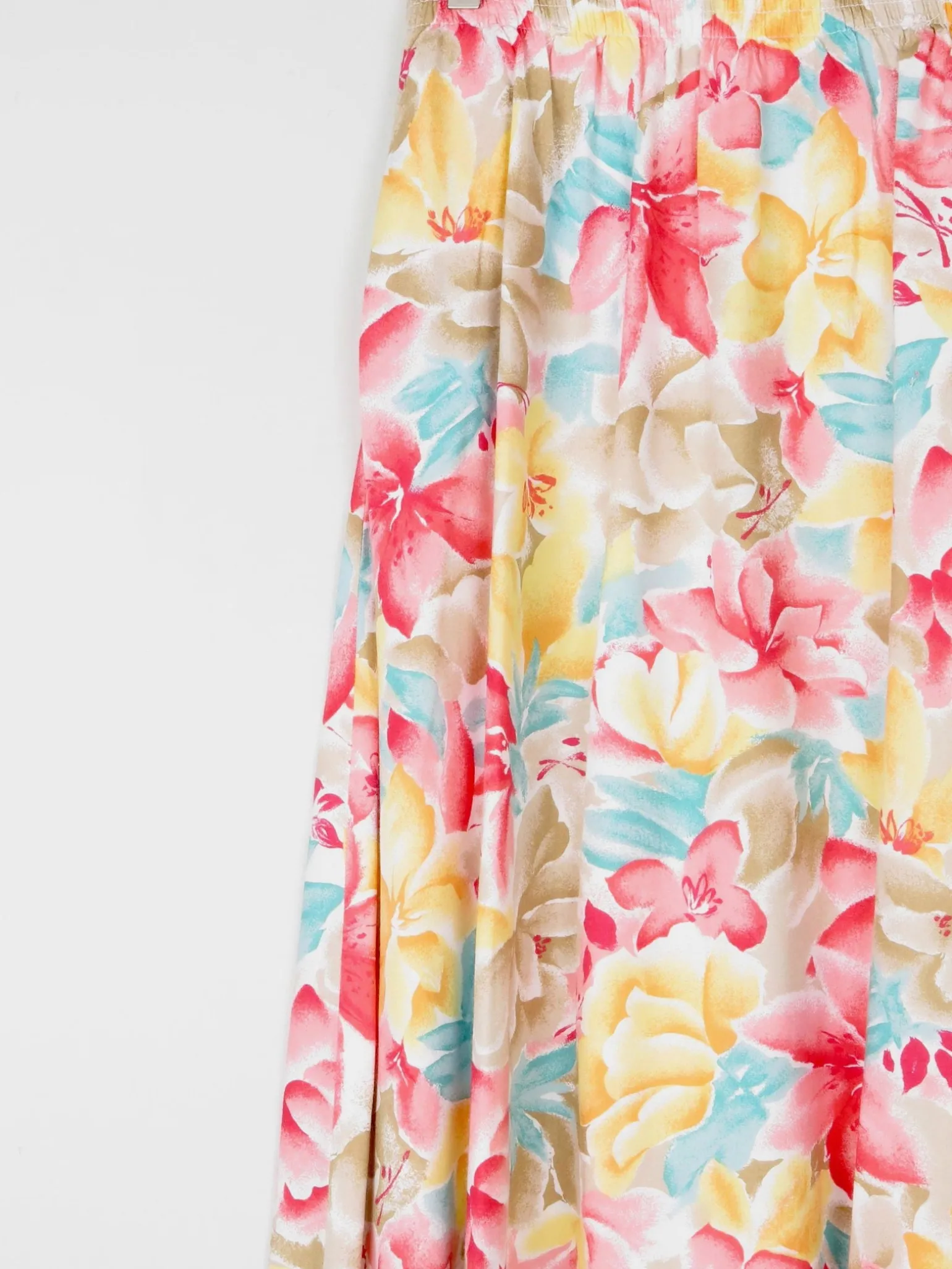 Floral Vintage Skirt With Elasticated Waist S