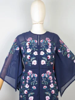 Frock & Frill Navy Embroidered Dress 10