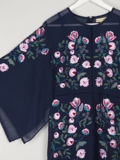 Frock & Frill Navy Embroidered Dress 10