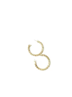 Gold Coloured Hoop Chain Style Earrings
