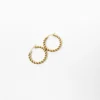 Gold Coloured Metal Twisted Hoop Earrings