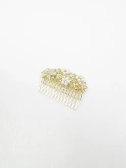 Gold Diamanté & Pearl Hair Comb