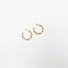 Gold Metal Hoop Earrings Twisted Design New
