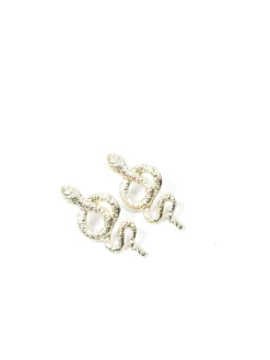 Gold Metal Snake Earrings
