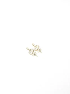 Gold Metal Snake Earrings