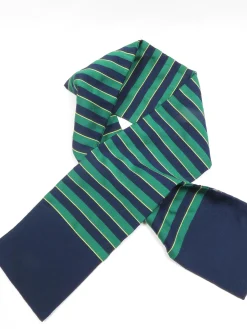 Green & Navy Satin Finish Scarf