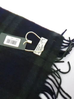 Green & Navy Tartan Check Lambswool Scarf New