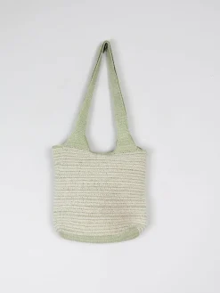 Green Vintage Crochet Cotton Shoulder Bag