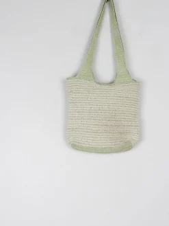Green Vintage Crochet Cotton Shoulder Bag