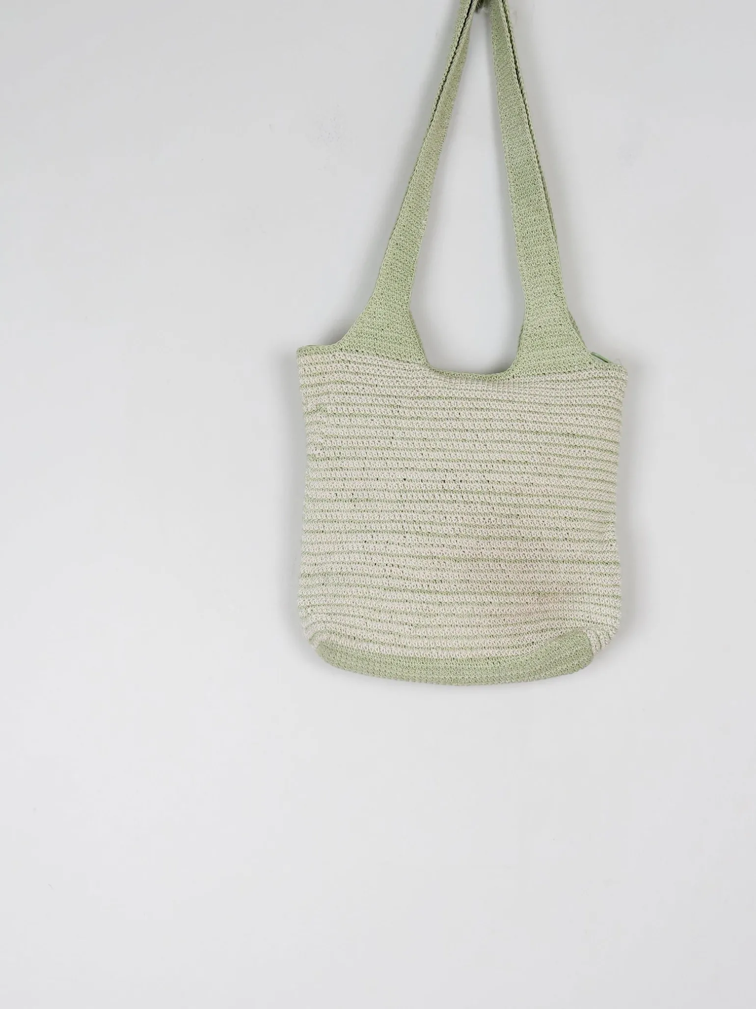 Green Vintage Crochet Cotton Shoulder Bag