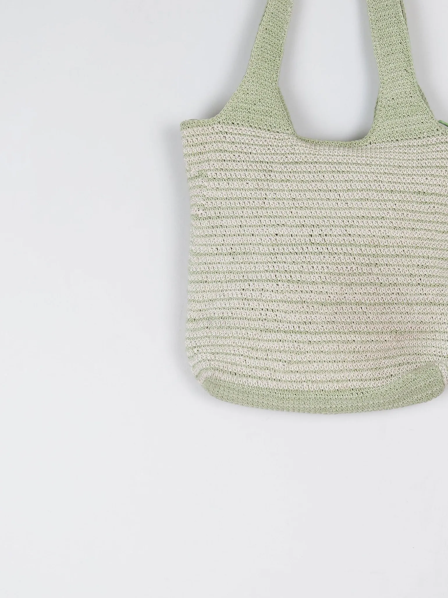 Green Vintage Crochet Cotton Shoulder Bag