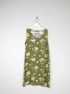 Green Vintage Printed Shift Dress 10/12