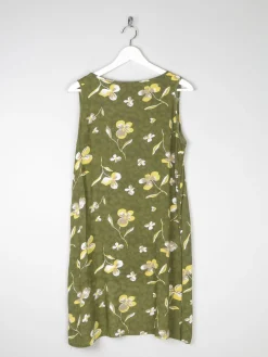 Green Vintage Printed Shift Dress 10/12