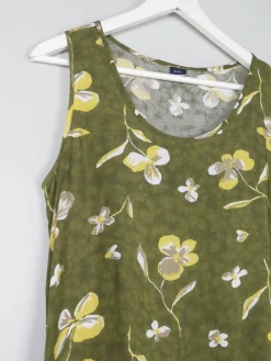 Green Vintage Printed Shift Dress 10/12
