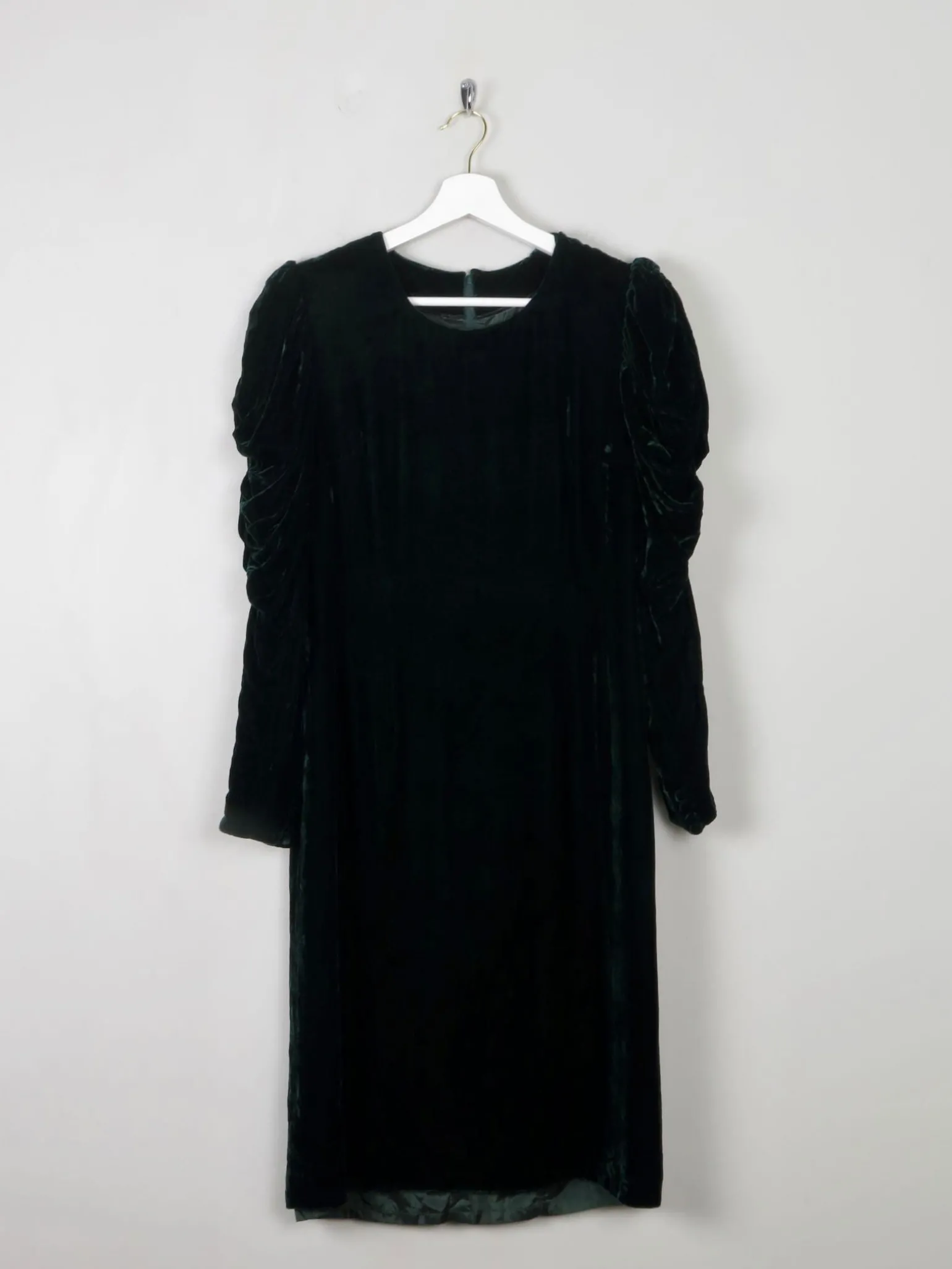 Green Vintage Velvet Dress S