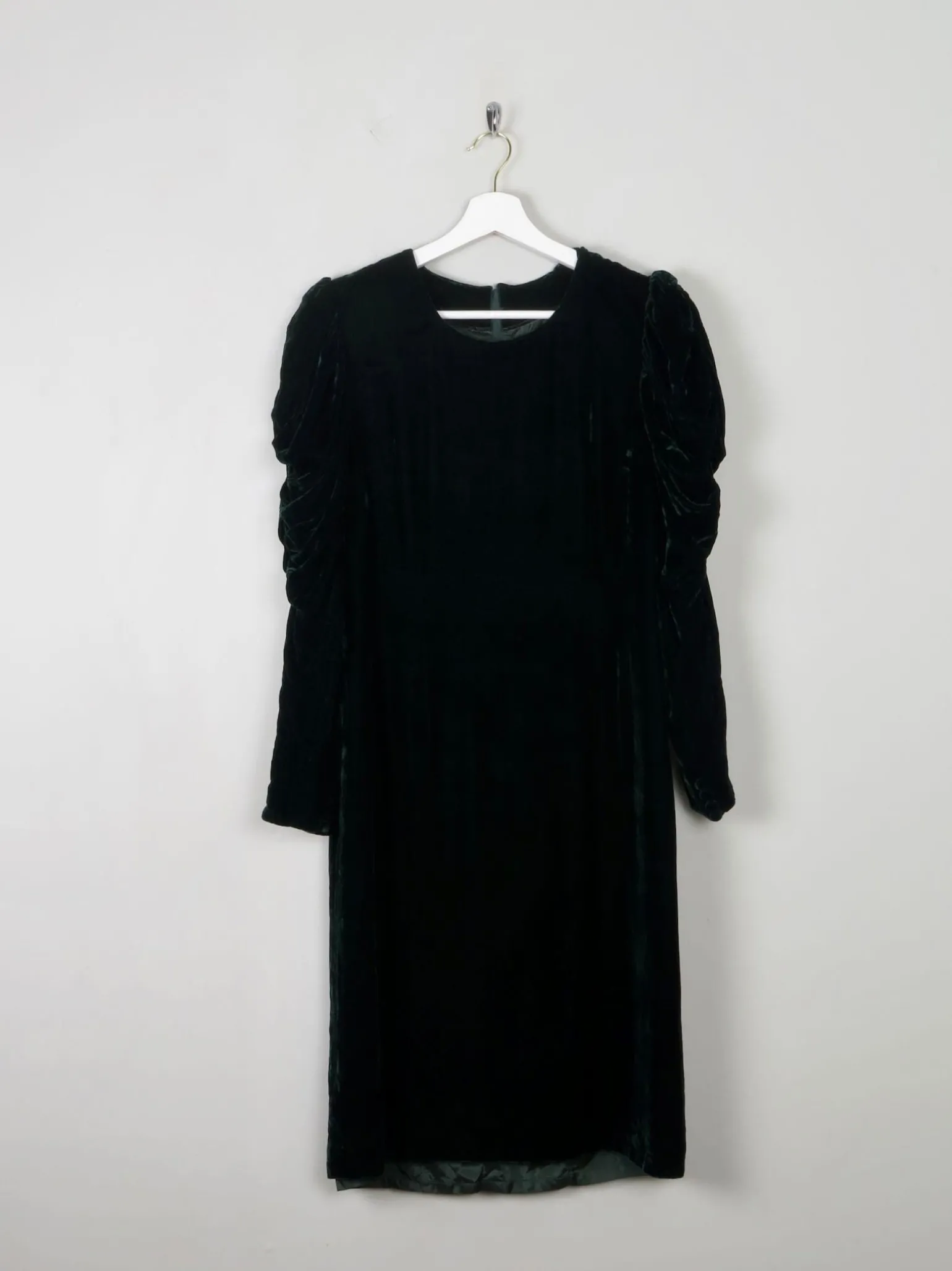 Green Vintage Velvet Dress S