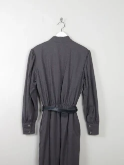 Grey Wool Vintage Panelled Dress M/L